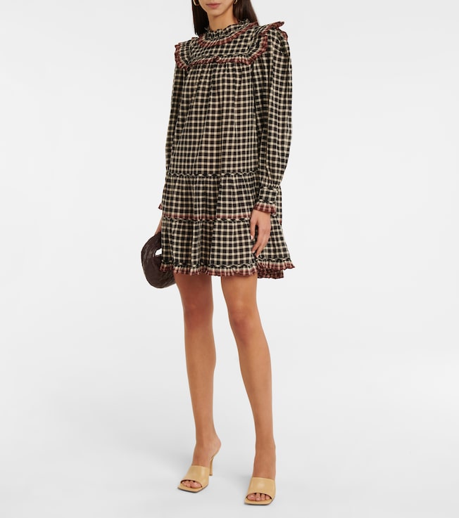 Ulla Johnson Elm checked cotton minidress