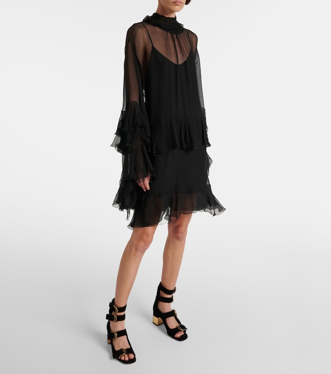 Chloé Ruffled silk chiffon minidress
