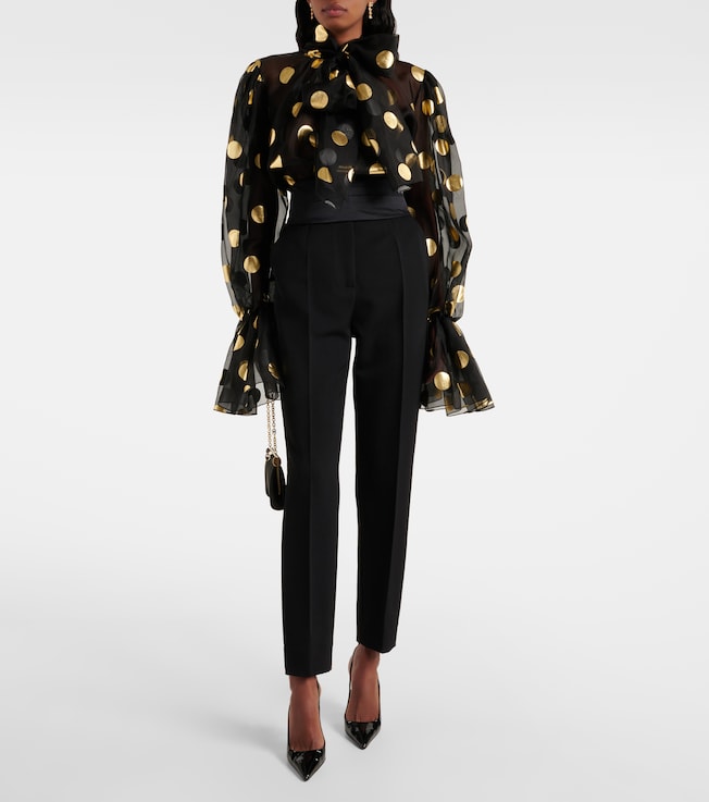 Dolce&Gabbana Polka-dot silk organza jacquard blouse