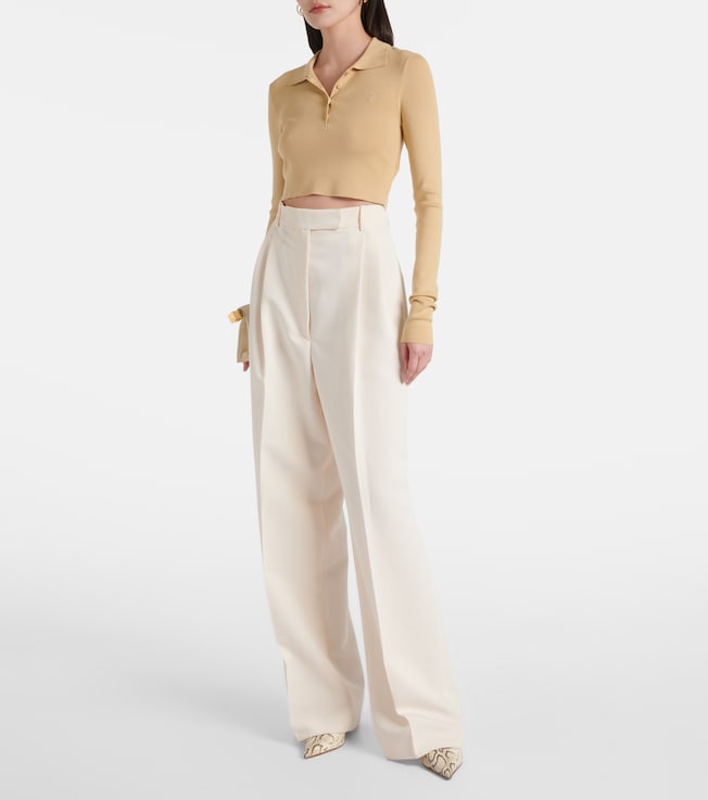 The Frankie Shop Giselle cropped polo sweater