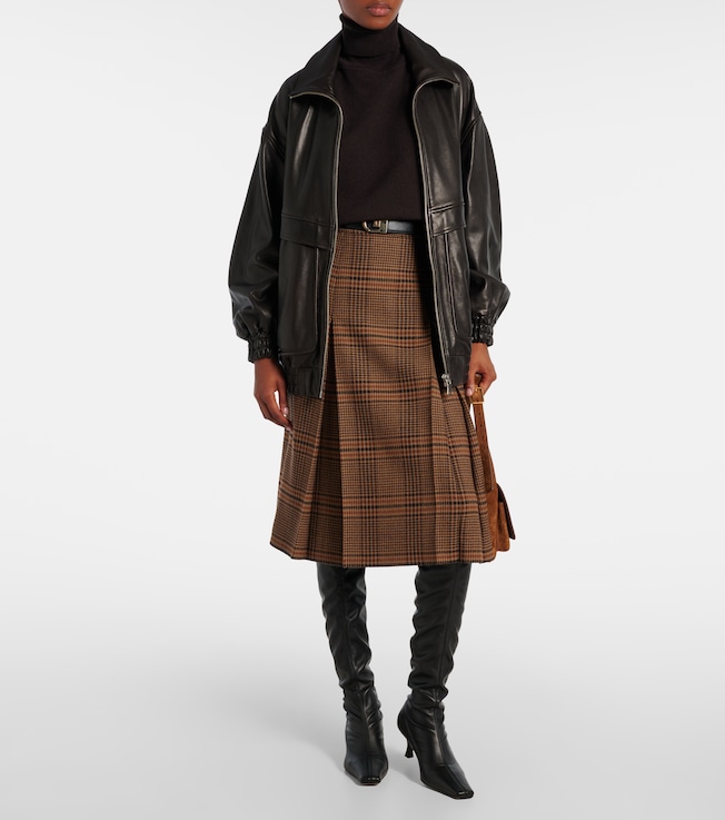 NOUR HAMMOUR Beck leather bomber jacket