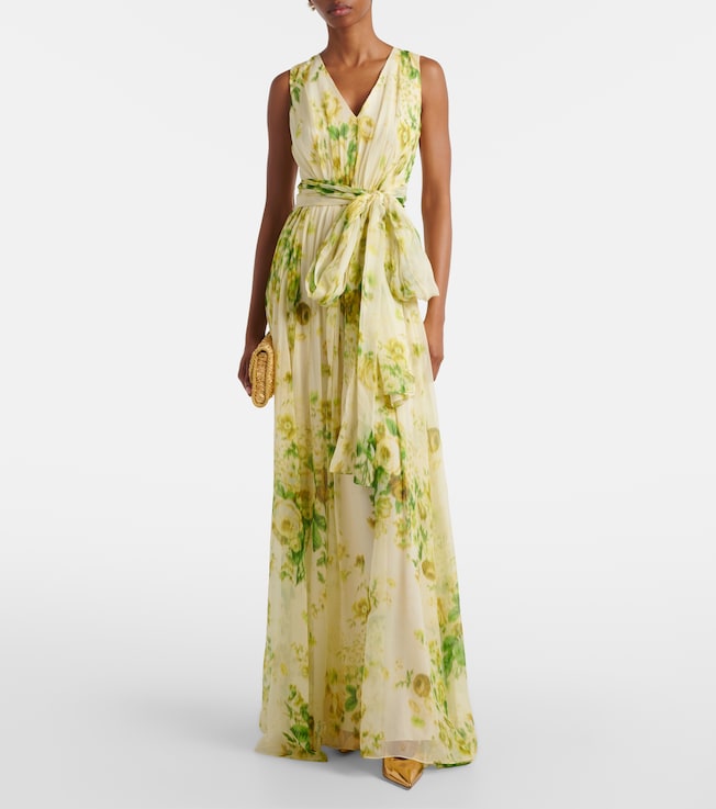 Erdem Floral silk creponne gown