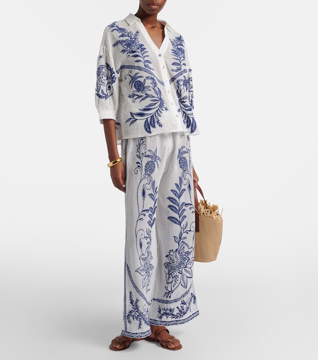 FARM Rio Nina embroidered cotton pants