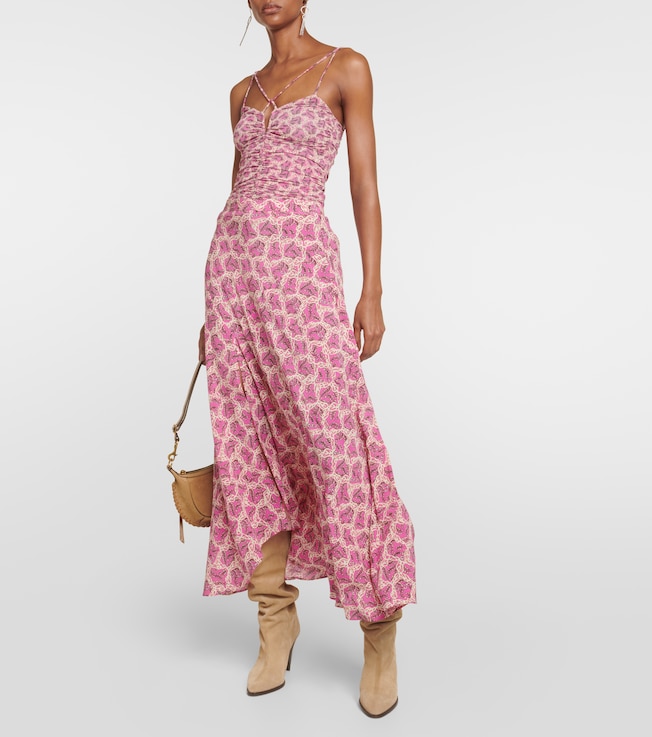 Isabel Marant Leila printed ruched jersey top