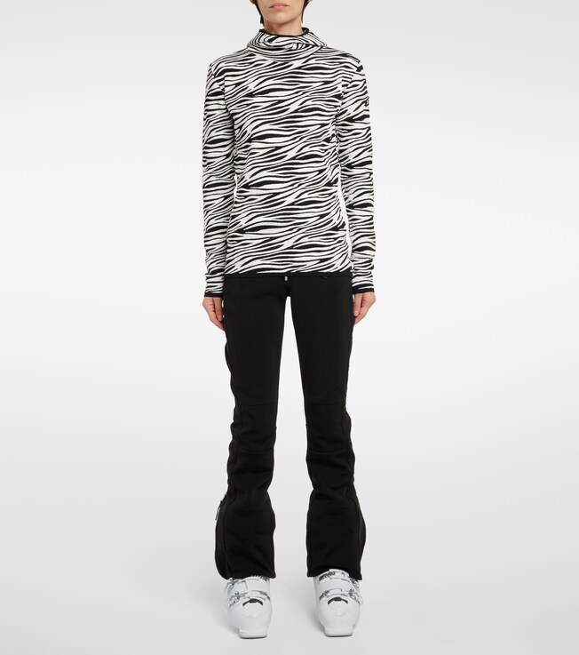 JETSET Jet Set Zoey zebra-print jacquard hoodie