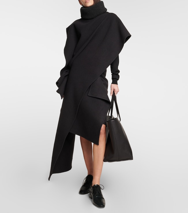The Row Bartellina draped cashmere midi skirt