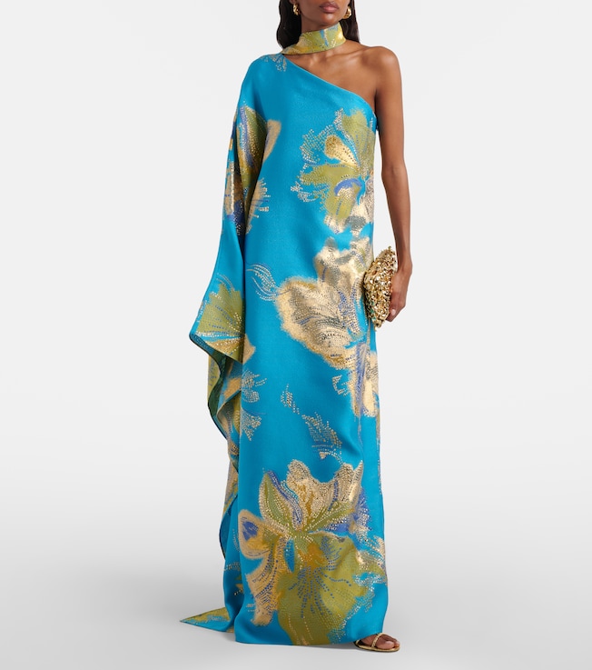 Taller Marmo Hardison Bloom floral satin kaftan