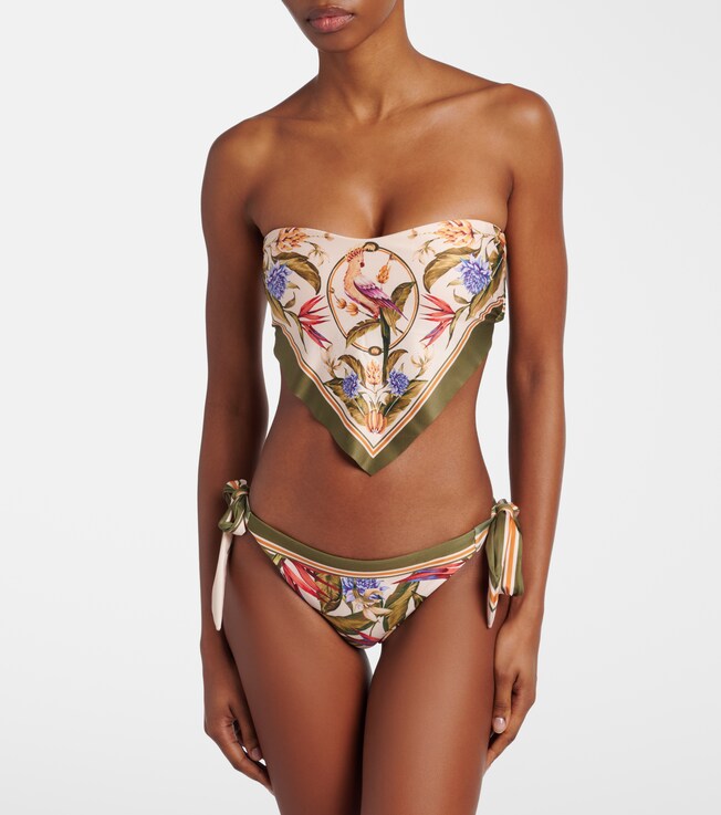 FARM Rio Strilitiza printed bandeau bikini top