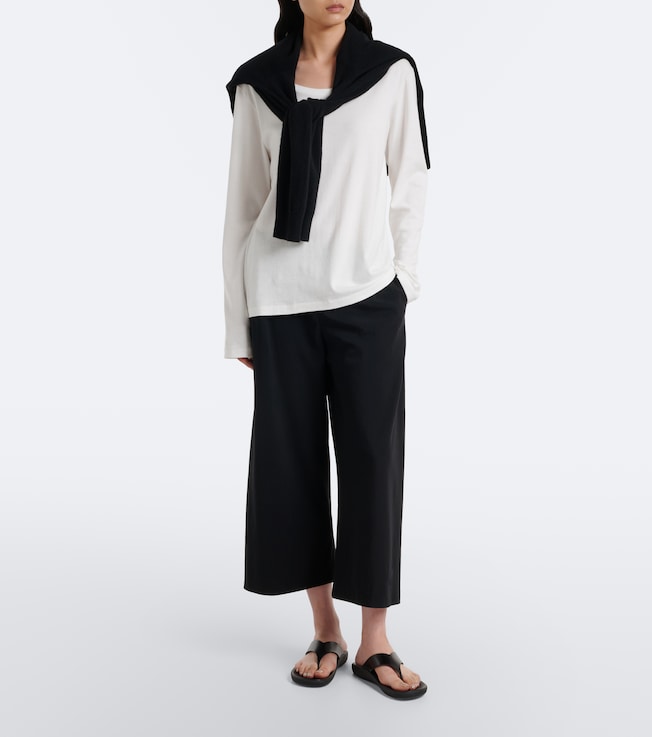 The Row Cosmo cropped wool wide-leg pants