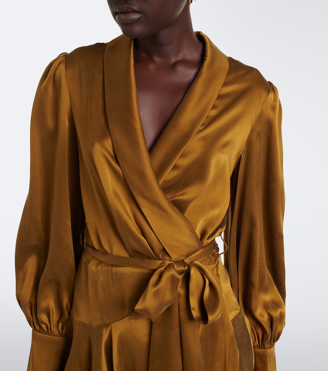  Zimmermann Silk satin wrap dress