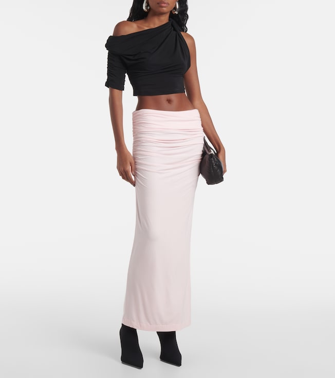 Entire Studios Surge ruched jersey maxi skirt