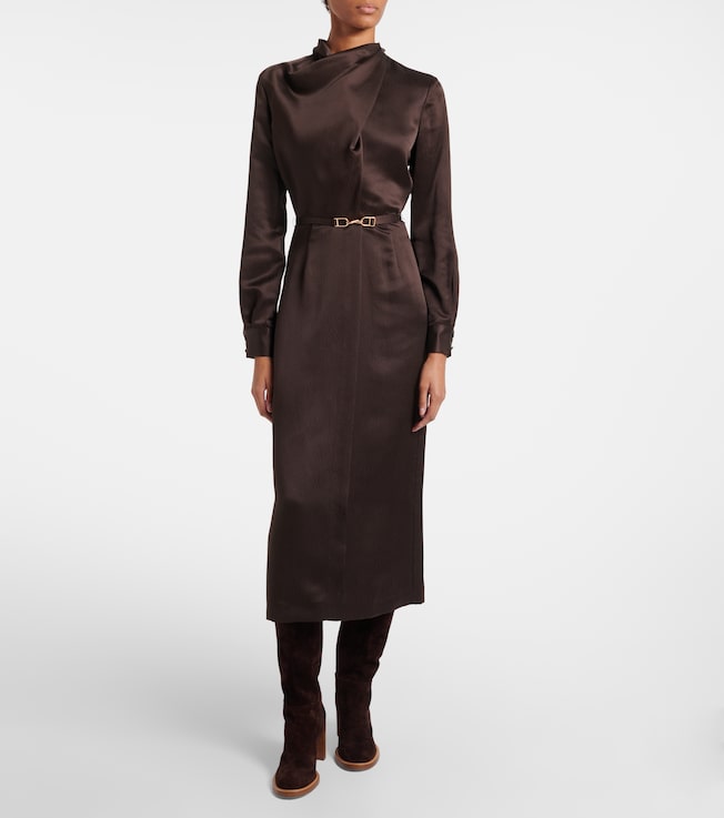 Gabriela Hearst Josef belted silk midi dress