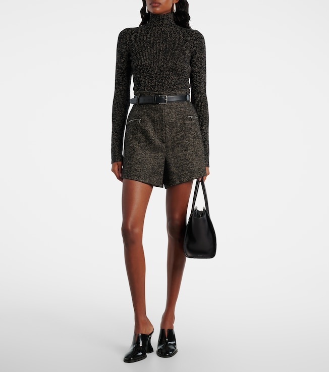 Max Mara Herringbone wool-blend shorts