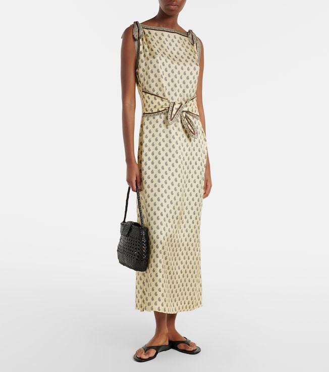 Dôen Amorette paisley silk-blend midi dress