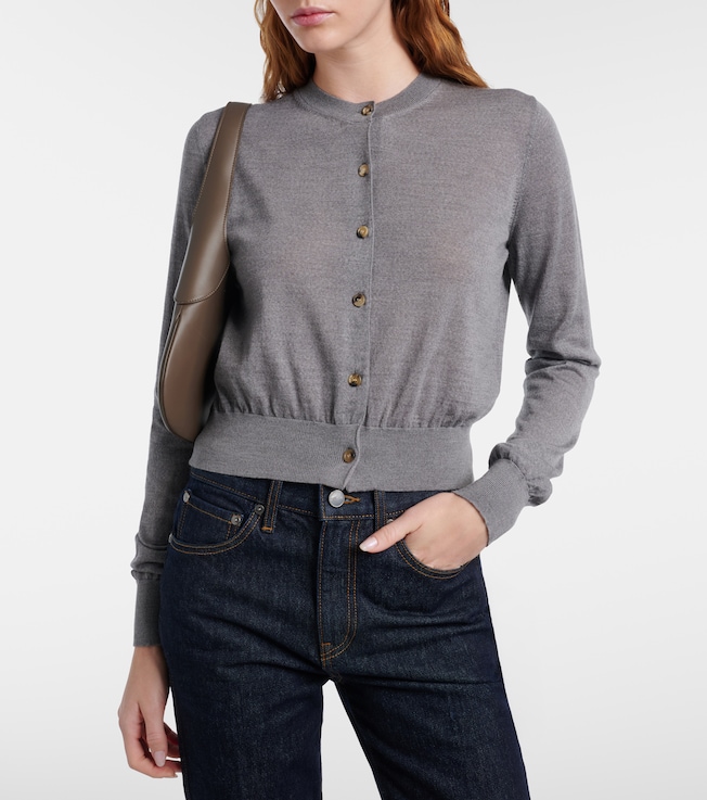 KHAITE Tansy cropped wool and cashmere cardigan