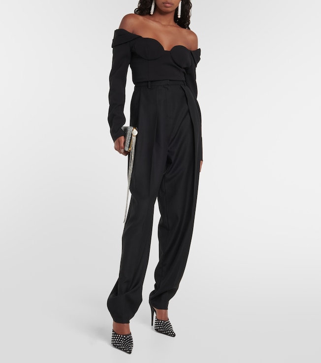 Magda Butrym Off-shoulder wool-blend top