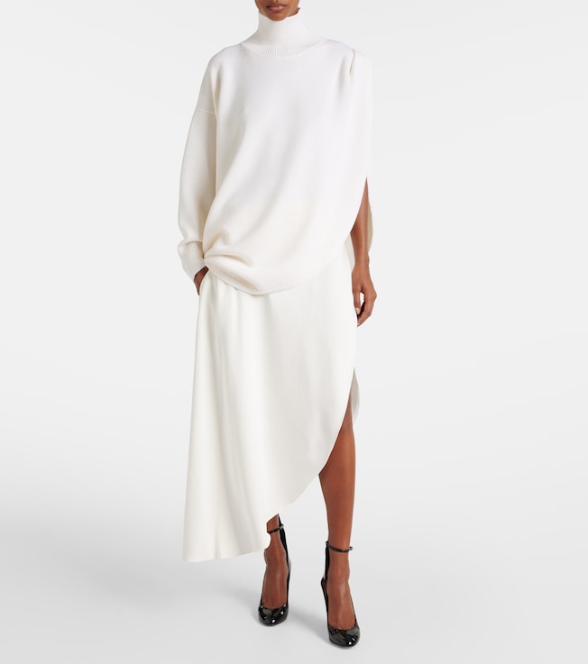 Alaïa Asymmetric caped wool sweater