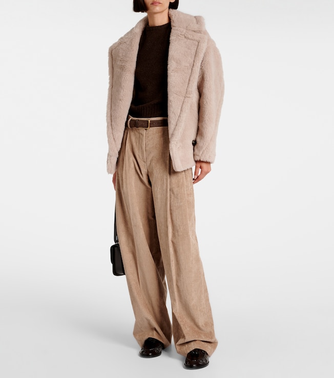 Max Mara Radice alpaca, wool, and silk teddy jacket