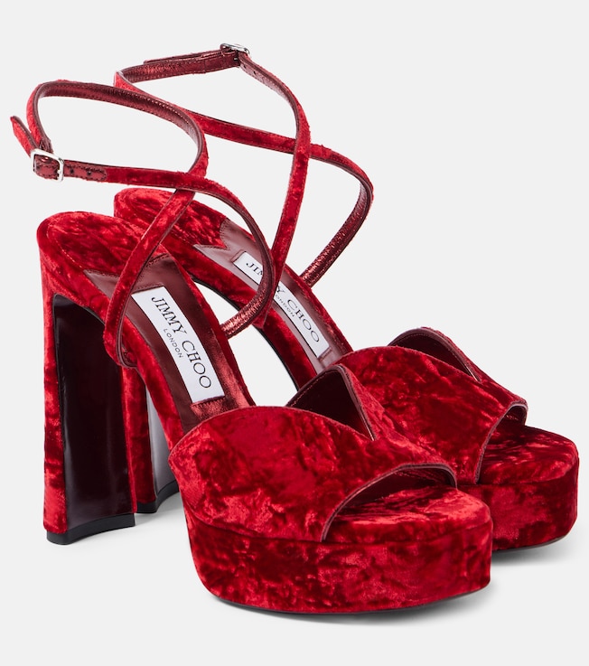 JIMMY CHOO Karli 125 velvet platform sandals
