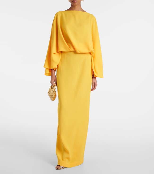 Taller Marmo Maddalena draped crêpe cady gown
