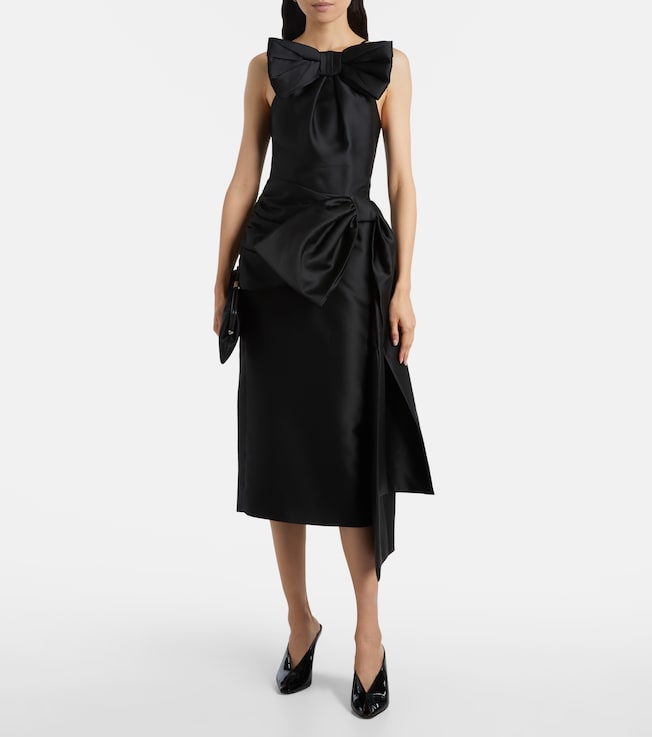 SHUSHU/TONG Bow-detail satin midi dress