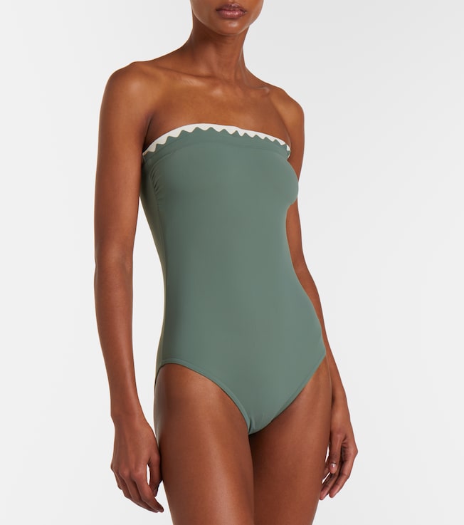 Karla Colletto Lia scalloped bandeau swimsuit