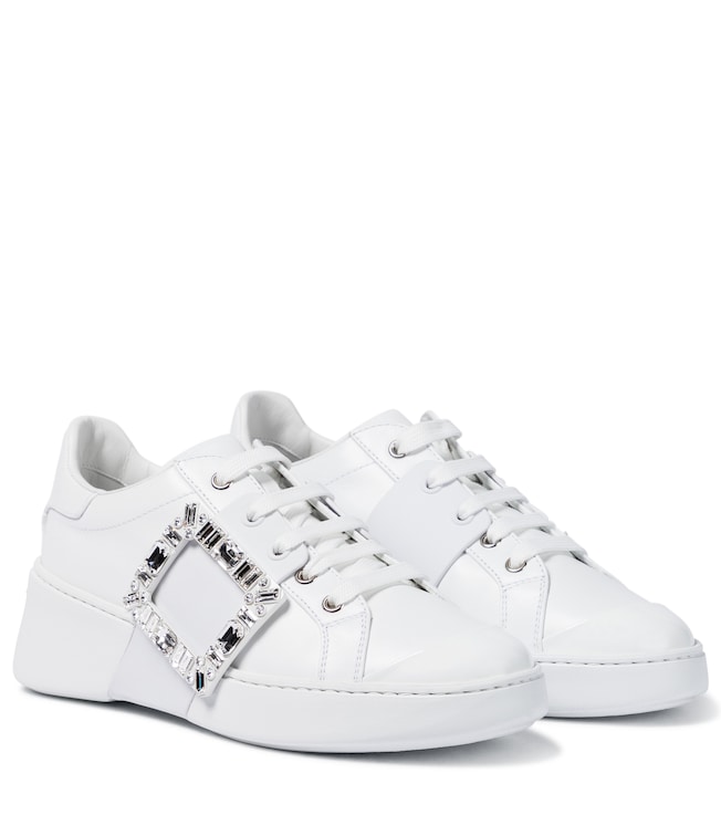 ROGER VIVIER Viv Skate Strass leather sneakers