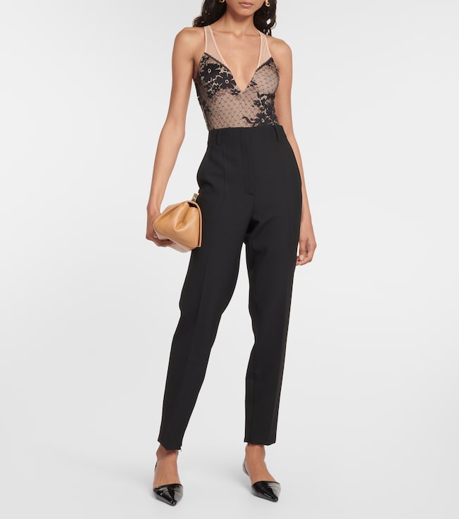 Wolford x N21 Monica lace-paneled bodysuit