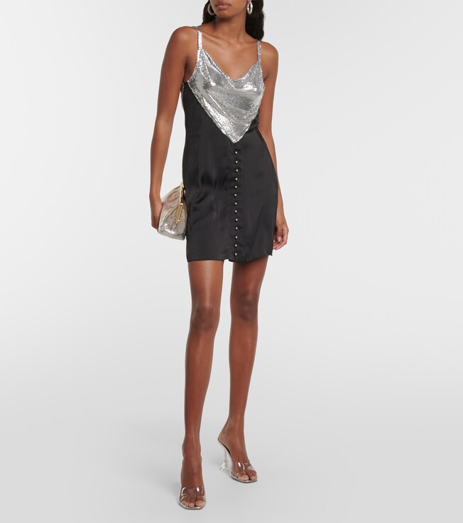Rabanne Chainmail and satin minidress