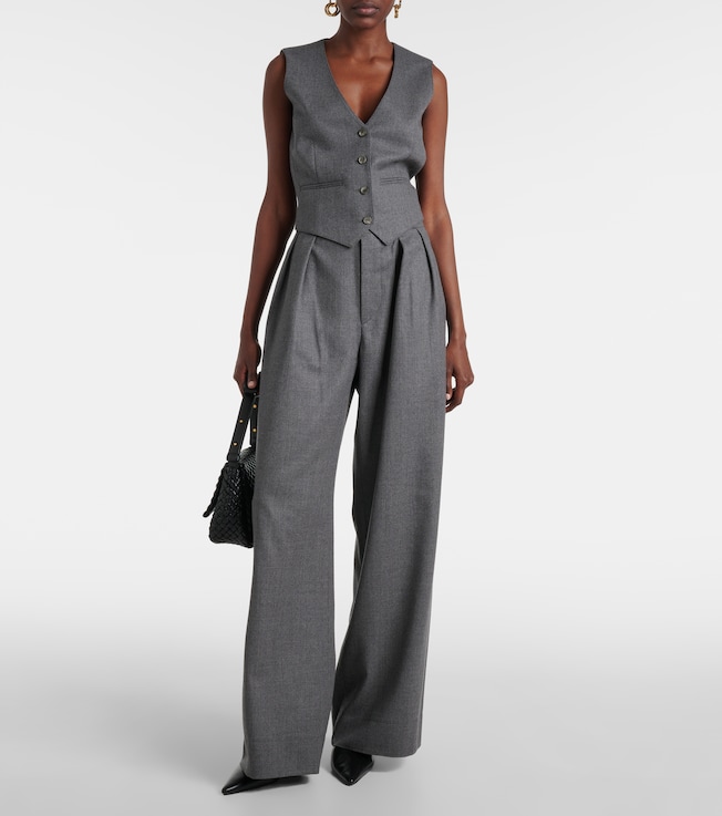 Wardrobe.NYC Low-rise wool flannel wide-leg pants