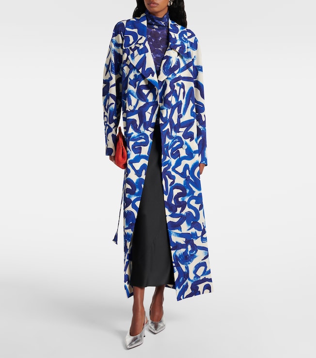 Dries Van Noten Printed wrap coat
