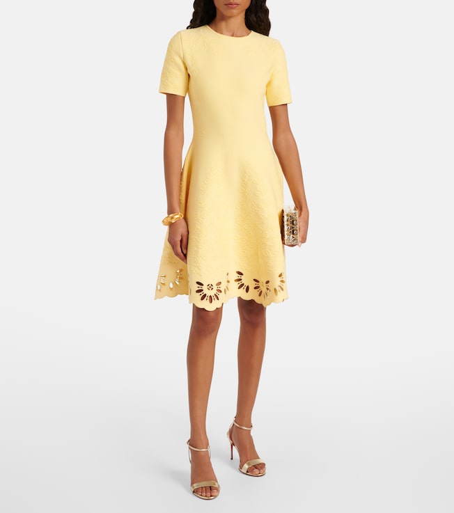 Oscar de la Renta Eyelet jacquard minidress