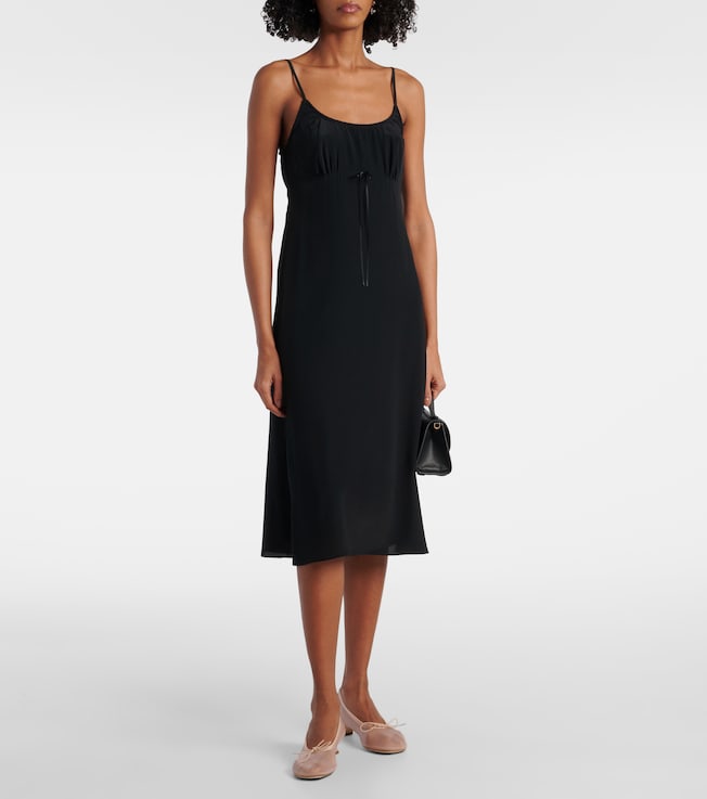 Simone Rocha Bow-detail crêpe de chine slip dress