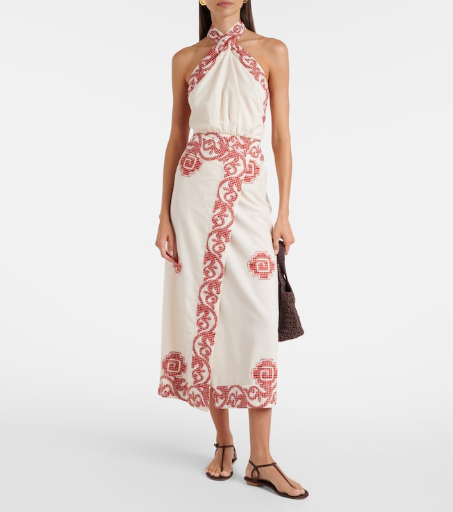 Johanna Ortiz Printed cotton midi dress