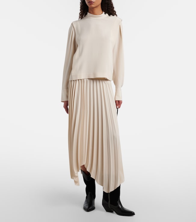 Isabel Marant Felixa plissé crêpe midi skirt