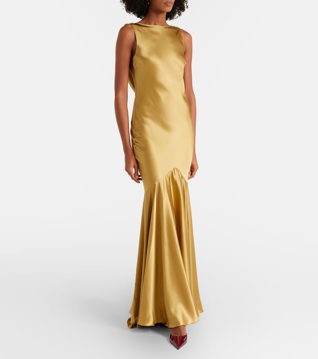 Nina Ricci Open-back satin gown