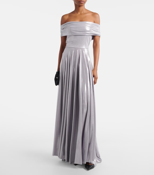 Norma Kamali Off-shoulder gown