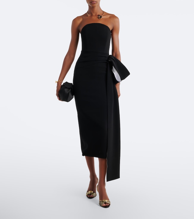 Roland Mouret Draped strapless crêpe cocktail dress