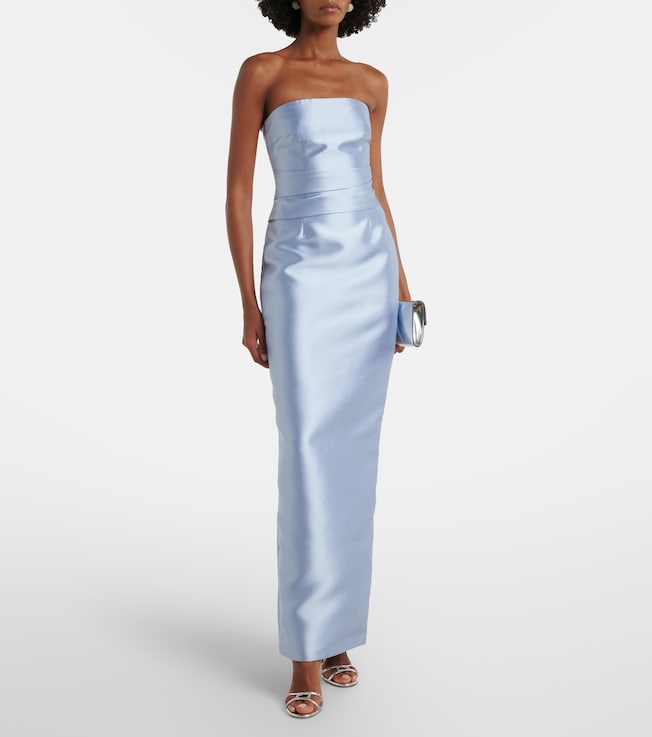 Solace London Ingrid draped satin gown