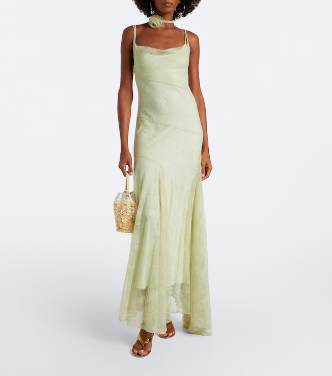 DE LA VALI Calima lace maxi dress