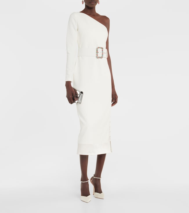 Safiyaa Asymmetrical crêpe midi dress