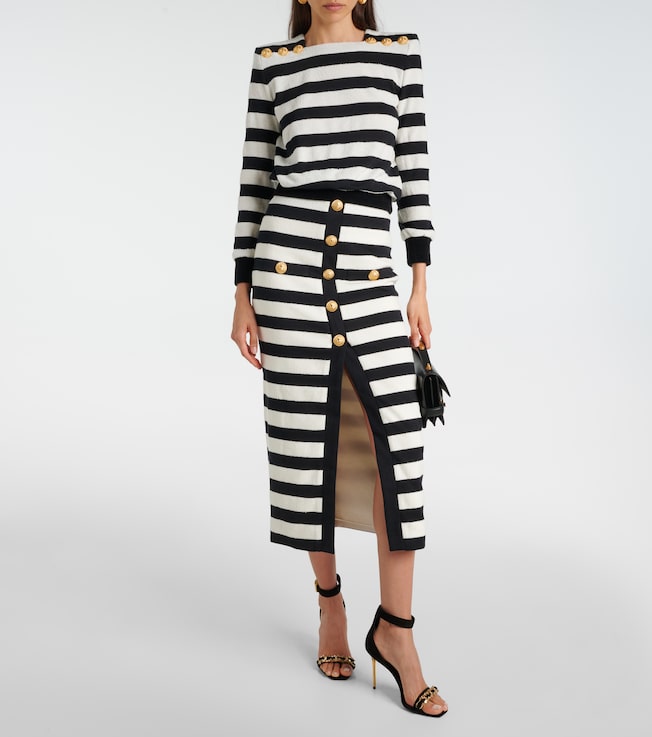 Balmain Striped jersey top