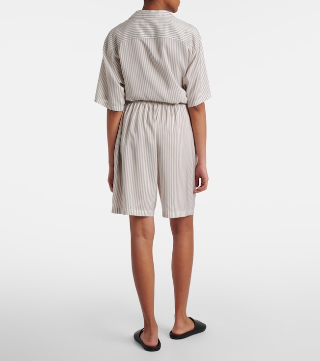 The Row The Row Zinnia striped silk shorts