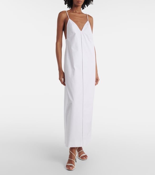 KHAITE Tulula silk poplin slip dress