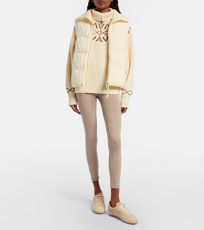Varley Irina cable-knit puffer vest