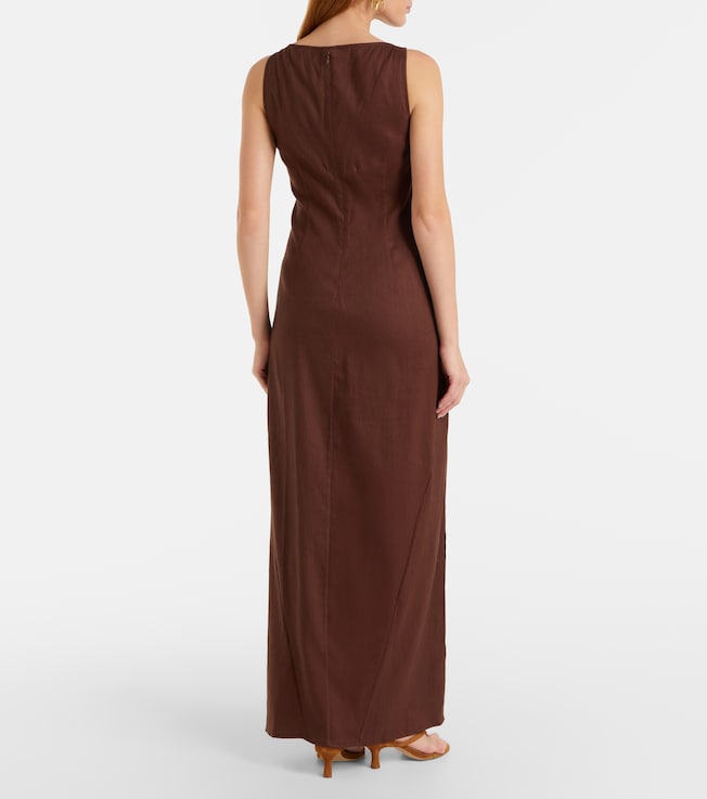 Staud Staud Costa linen-blend maxi dress