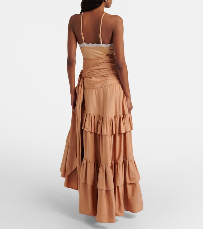 Chloé Chloé Asymmetric ruffled cotton maxi skirt