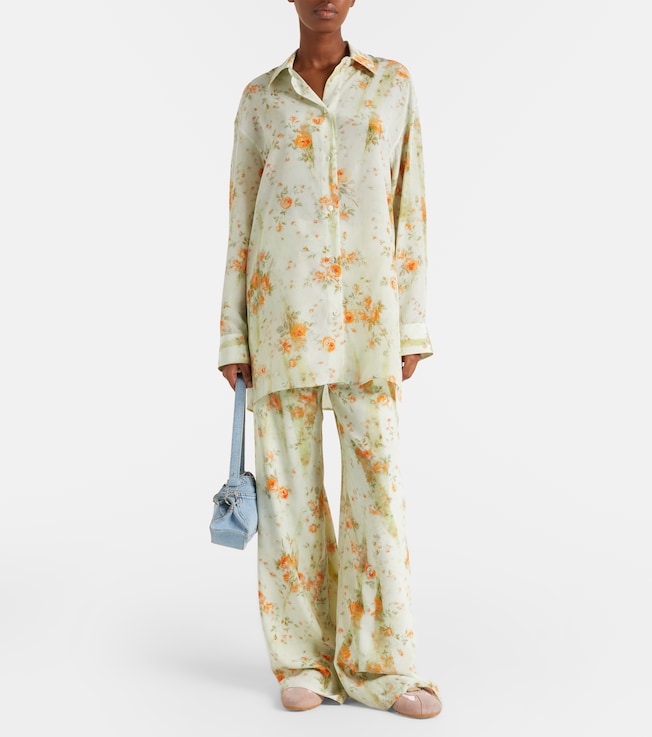 McQueen Floral wide-leg pants