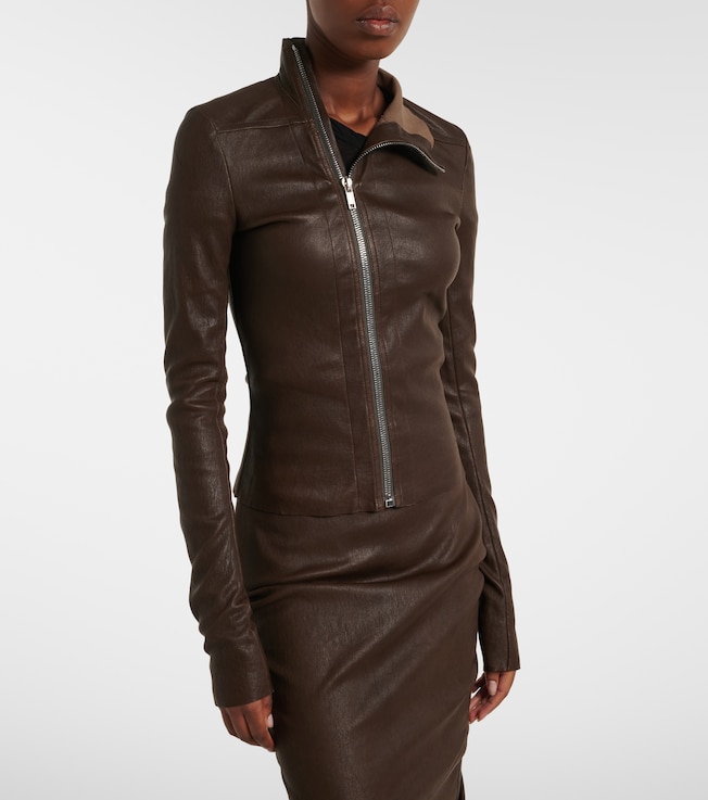 Rick Owens Gary leather and cotton-blend jacket