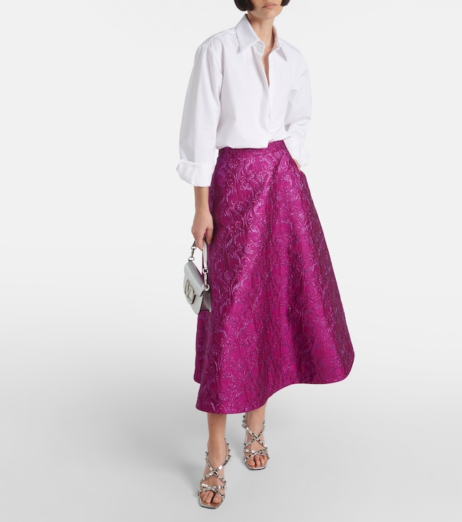 Valentino Floral brocade midi skirt